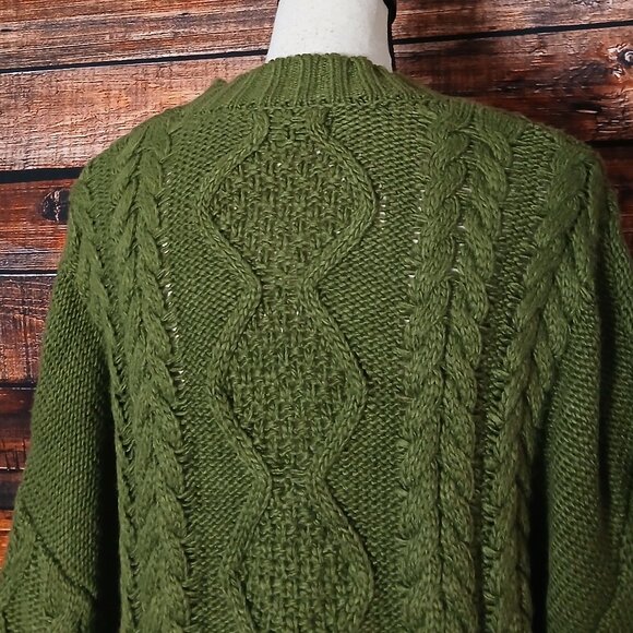 Forever 21 Tunic Sweater Dress 4X Green Cable Knit Acrylic Wool Blend - Picture 5 of 7
